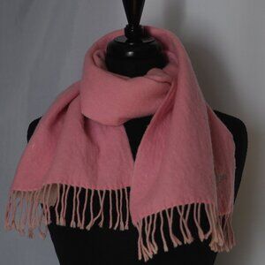 Courreges Rose Pink Wool Scarf With Fringe - France